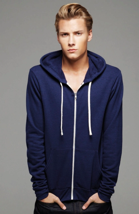 Bluza na zamek z kapturem Triblend Unisex