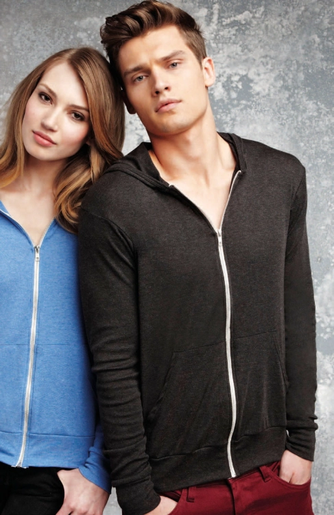 Lekka bluza z kapturem Unisex Triblend