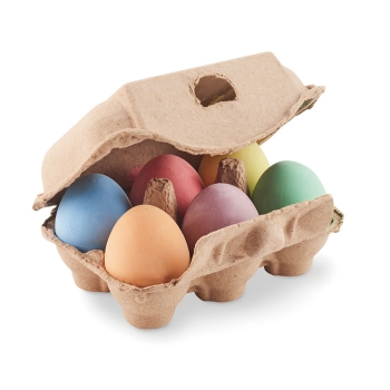 Kredowe jajka TAMAGO - zestaw 6 sztuk w pudełku z recyklingu
