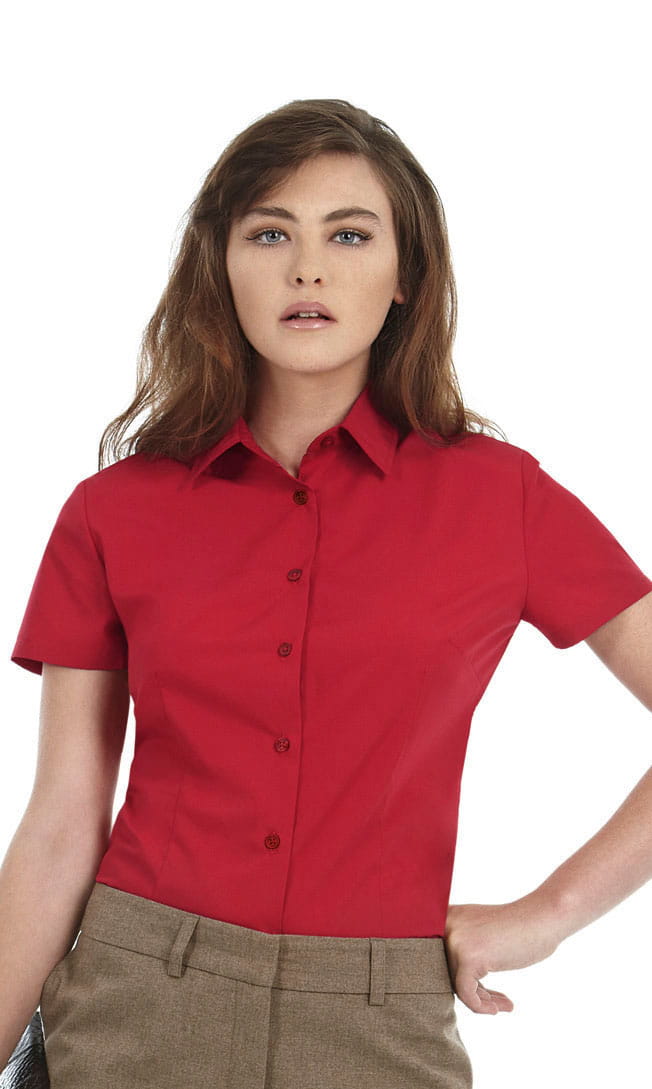 Bluzka popelinowa z krótkimi rękawami